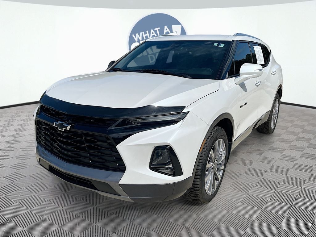 2022 Chevrolet Blazer Premier in Iridescent Pearl Tricoat — front three-quarter view