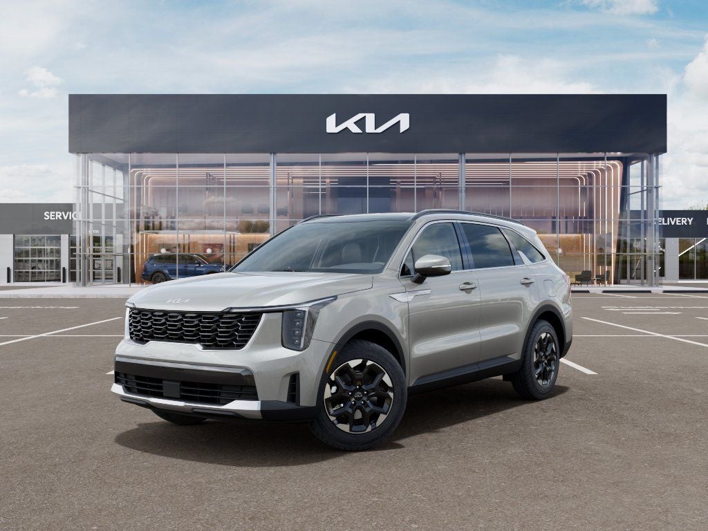 2026 Kia Sorento S in Ivory Silver — front three-quarter view