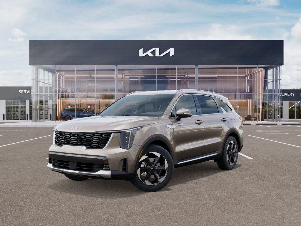 2026 Kia Sorento Hybrid EX in Sand — front three-quarter view